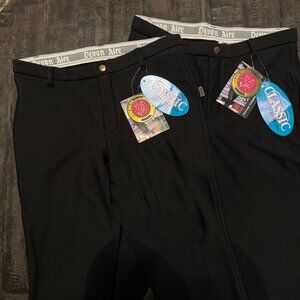 Devon Aire Equestrian Power Fleece Breech 2 Pairs Breeches Black Size 30R NWT